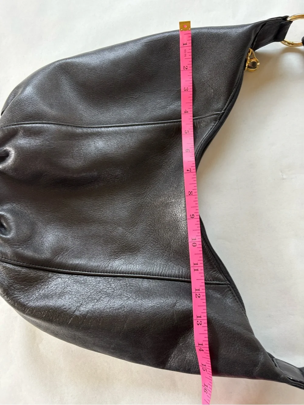 Tignanello - Black Leather Hobo with Gold Hardware
